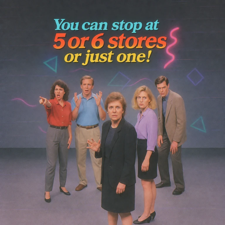 You could stop at five or six stores or just one
